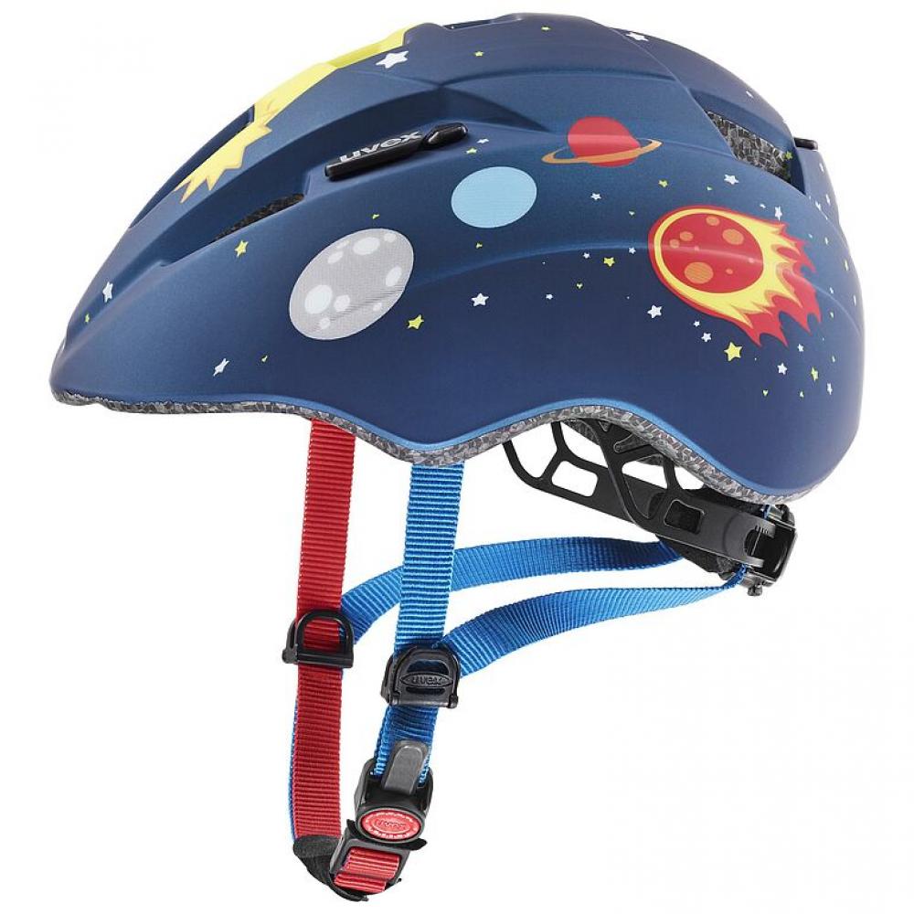uvex Kid 2 cc - Leichter Kinderhelm mit Inmould-Technologie, IAS-Größenanpassung, Fliegennetz, LED-kompatibel - dark blue rocket matt - …