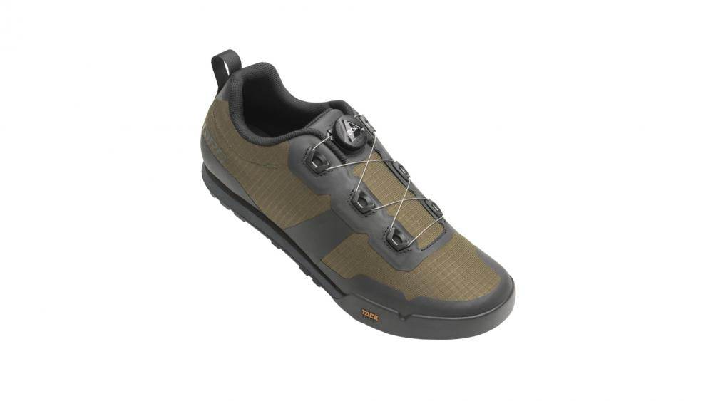 Giro Tracker Flatpedal MTB Schuh - trail green-dark shadow - Größe 48 - Tack Rubber, atmungsaktiv, E-Bike geeignet