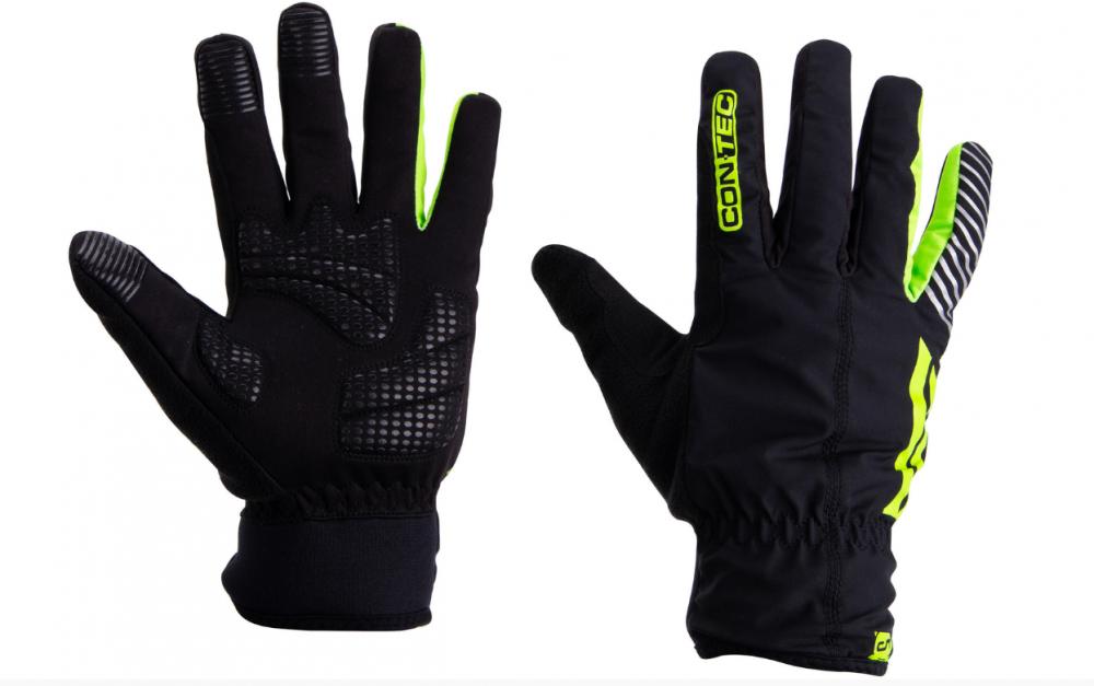 CONTEC Winterhandschuh Dense Waterproof, Größe S, schwarz/neogrün, wasserdicht, Hipora-Membran, Grip-Silikon, Reflexprint, Neoprenwärmer, …