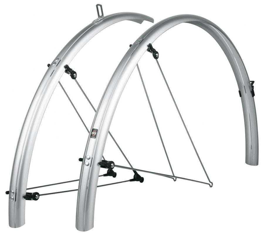SKS Bluemels Basic 28 Schutzblech-Set 35mm silber - Robuste Alu-Kunststoff-Konstruktion mit ASR-System