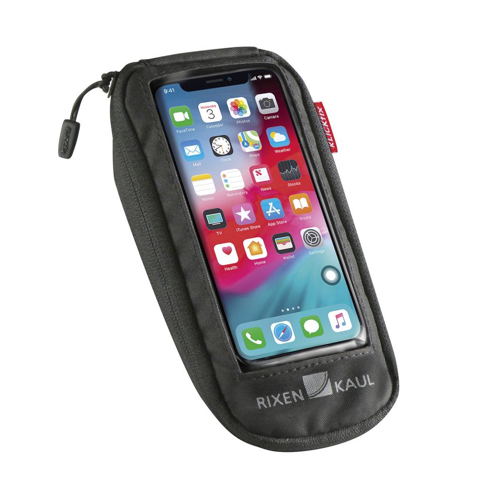 KLICKfix Phone Bag Comfort S Smartphonetasche mit Quad Mini Adapter - transparent schwarz