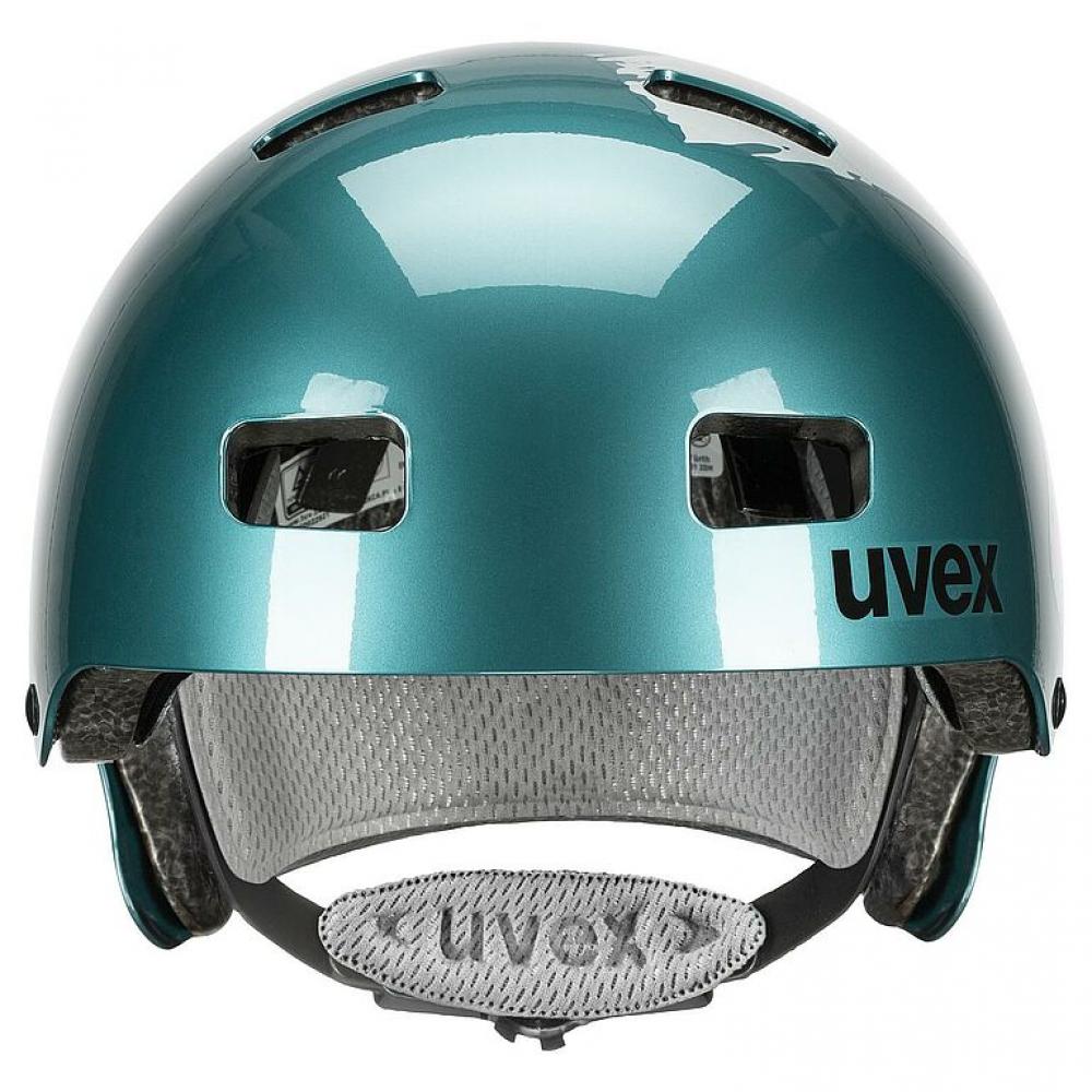 Uvex Kid 3 Kinder-Fahrradhelm teal-silver 51-55 cm - robuster Hartschalenhelm mit EPS-Innenschale, IAS-Größenanpassung, Monomatic-Verschluss und 10 Belüftungsöffnungen