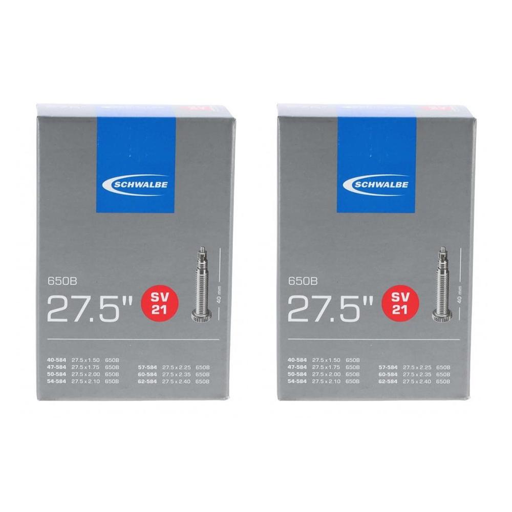 Schwalbe 2x Fahrradschlauch SV21 27,5 Zoll SV 40mm für 1.50-2.40" Reifen.