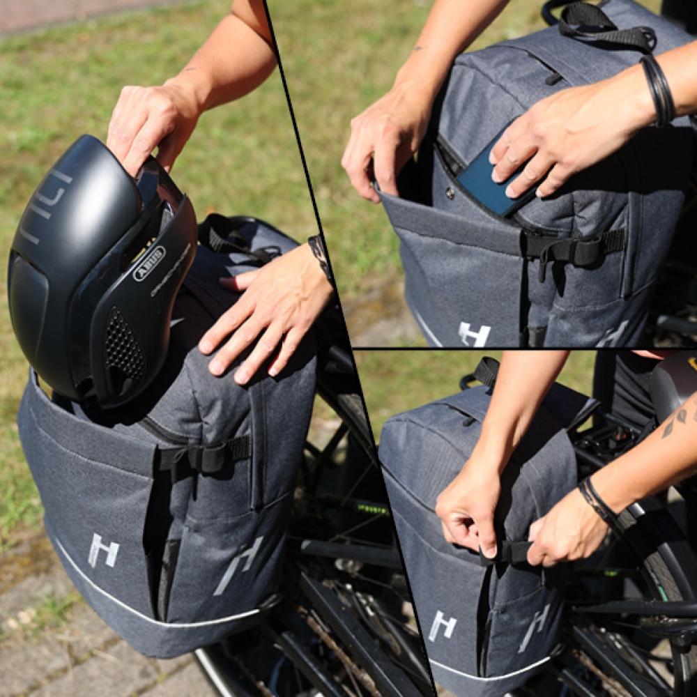 Haberland Bike-Rucksack Lucky Active Plus anthrazit - flexible Fahrrad-Rucksack-Kombination