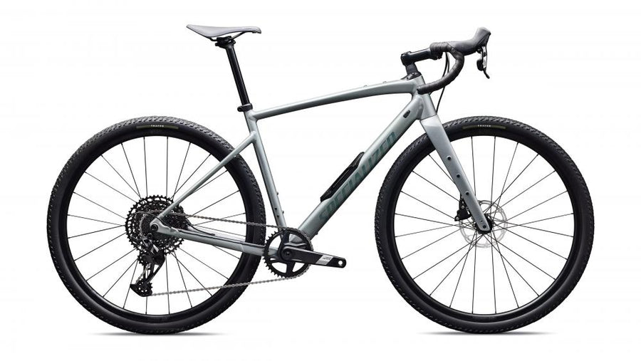 Specialized Diverge 4 Comp Alloy Gravelbike - Größe 56, Satin Shadow Silver Fjord, E5 Aluminium, SRAM Apex Eagle 1x12, Future Shock 3.1