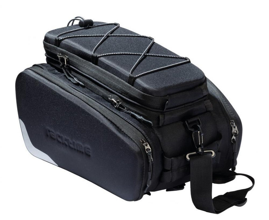 Racktime Odin Gepäckträgertasche schwarz, 8+11L, Snapit 1.0, erweiterbar, Seitentaschen, Trinkflaschenhalter, Schultergurt, r