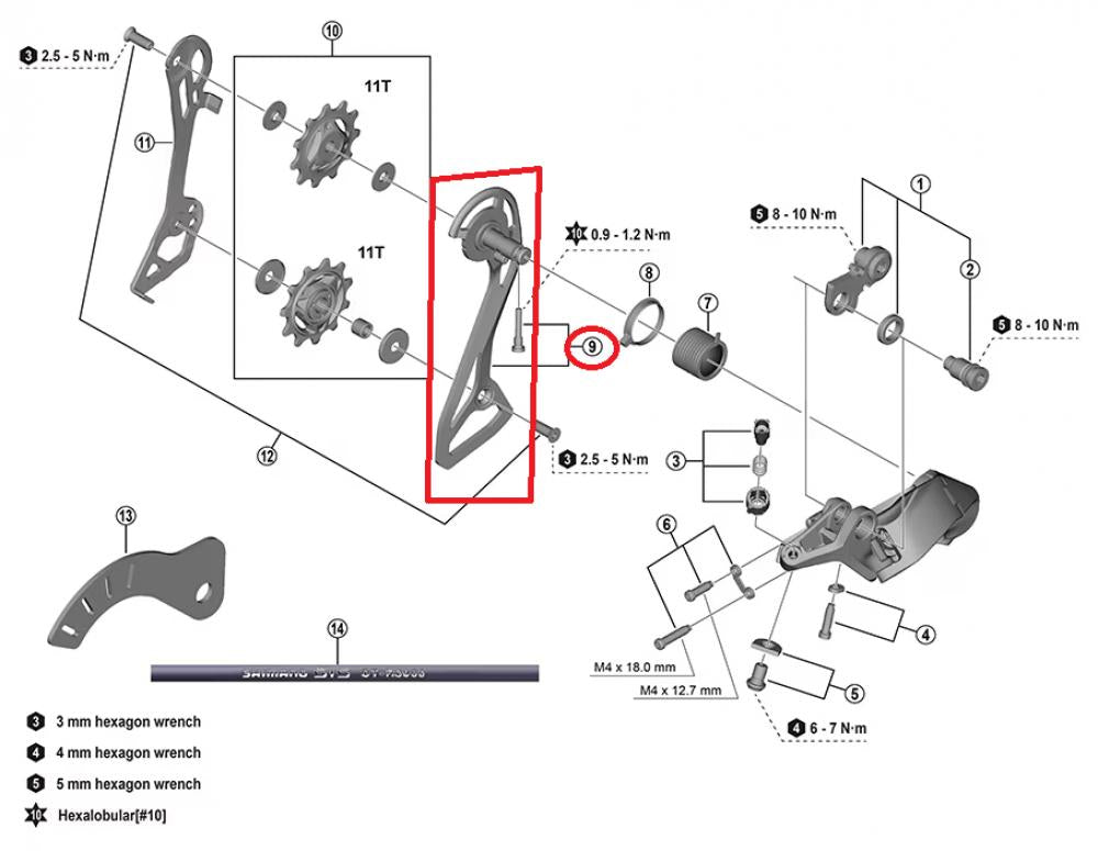 SHIMANO RD-R7100 Äußeres Kettenleitblech und Anschlagschraube Kettenleitblech