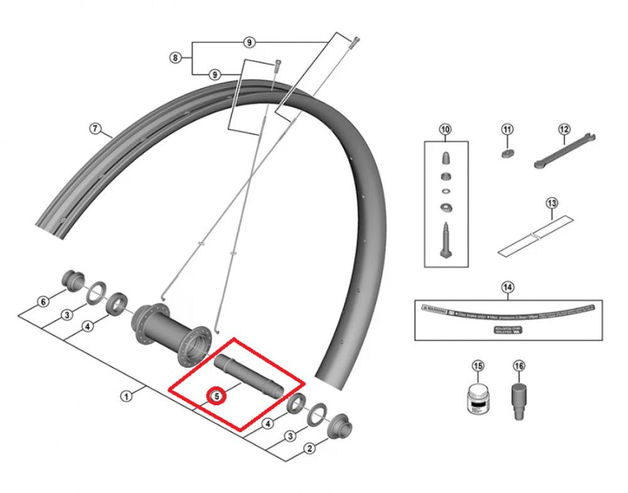SHIMANO Nabenachse f.HB-M9210-B Ersatzachse - passend für Vorderradnabe HB-M9210-B