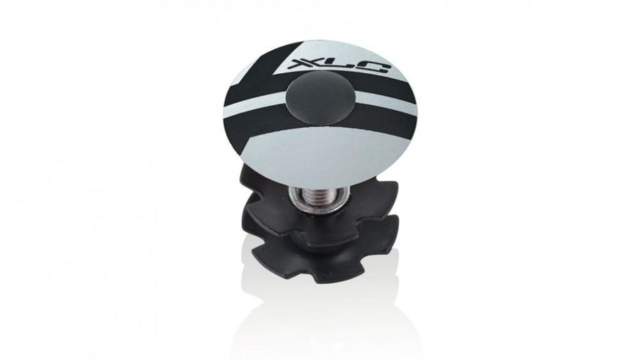 XLC A-Head Plug AP-S01 1.1/8" silber aus Alu mit passender Sternmutter für Fahrräder.