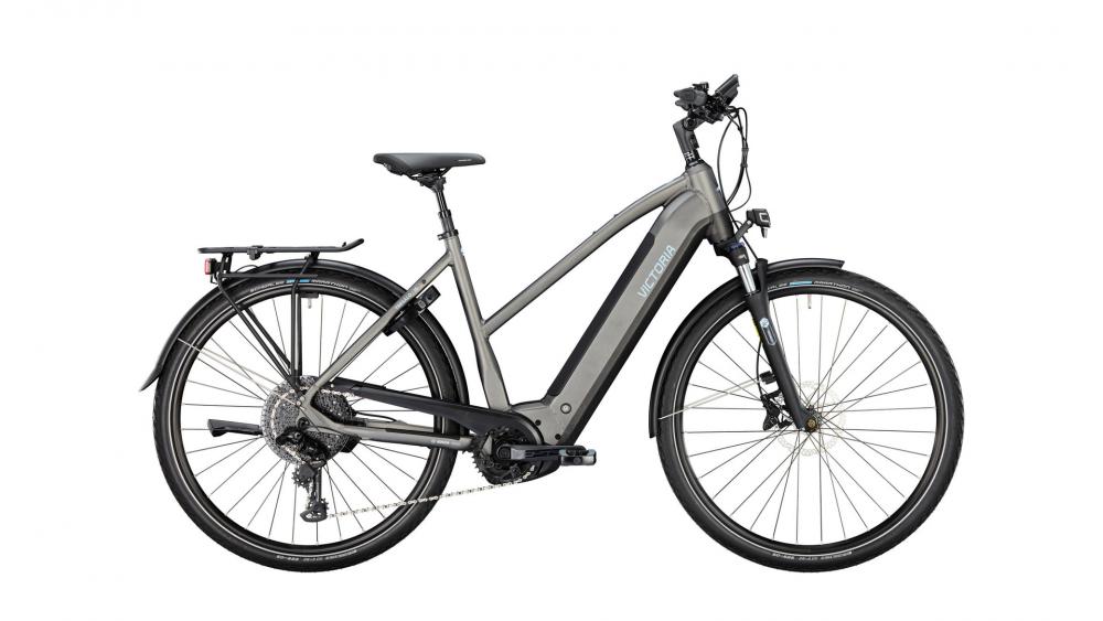 VICTORIA Elektro-Trekkingrad "TRESALO 16" (#1), Trapez, 28", bat black matt, 1x11-Gang Shimano Cues, 48cm