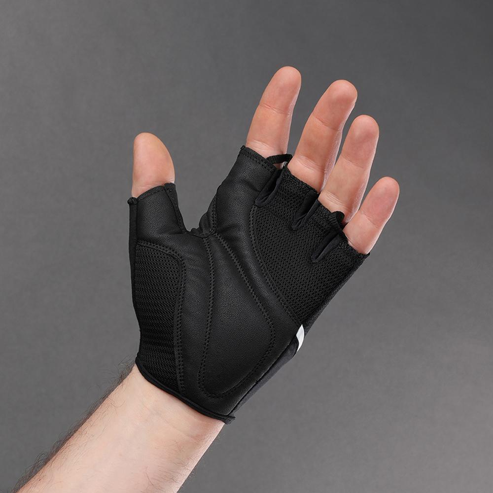 CHIBA Sport - Radhandschuhe kurzfinger schwarz S, atmungsaktiv, gepolstert, reflektierend