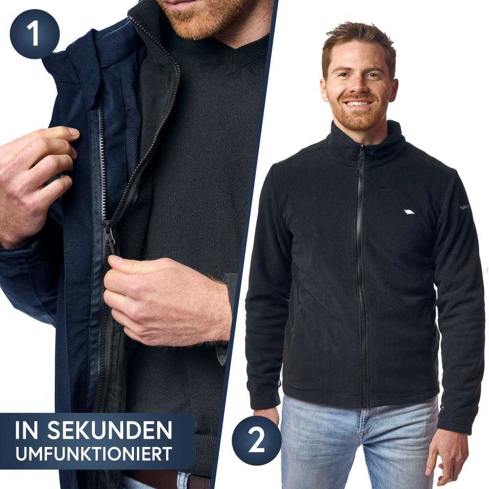Valkental Jacke 3in1 Smart Jacket wasserdichte Jacke mit Fleece Zipp-In Herren 5 XL dunkelblau