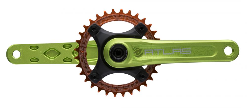 Race Face Atlas Kurbel, 170mm, 68/73mm, 30mm, grün - robuste MTB-Kurbel für aggressive Trails