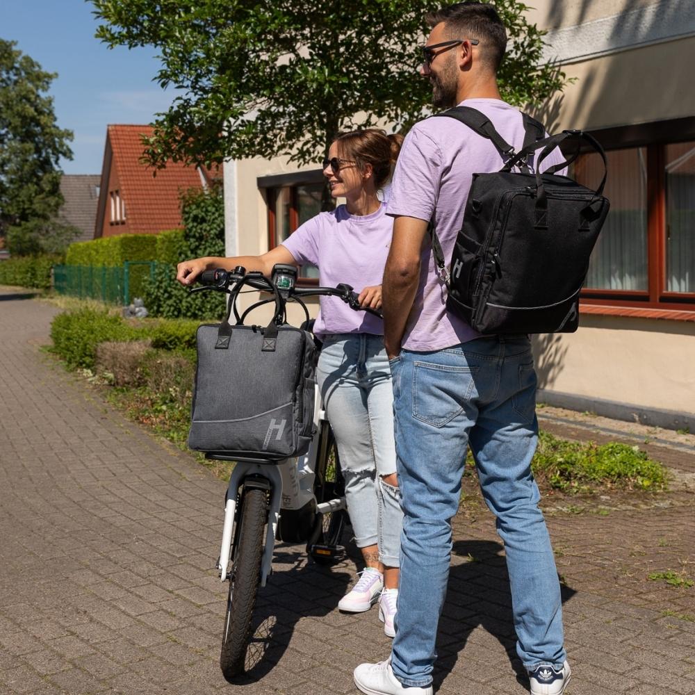 Haberland Frontträger-Rucksack More Than Work schwarz - vielseitige Tasche für Frontgepäckträger
