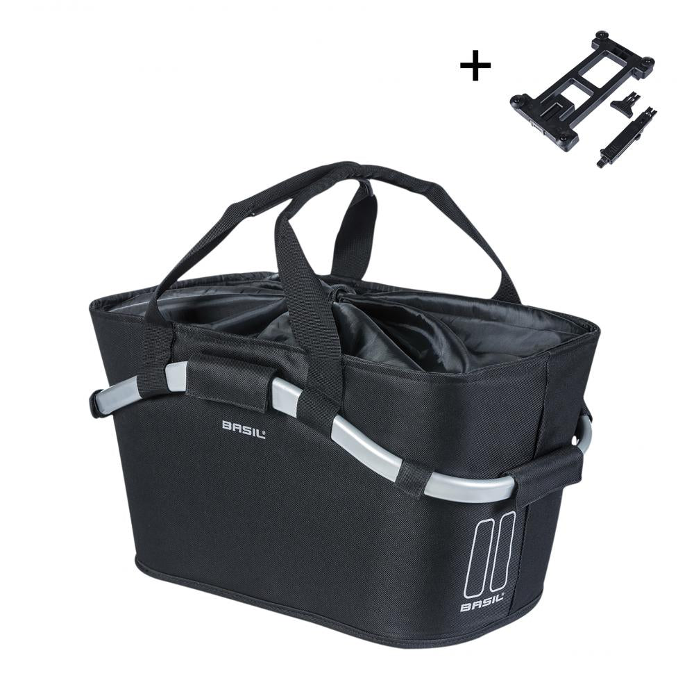 Basil Classic Carry All MIK 2.0 Gepäckträgerkorb schwarz 22L, abnehmbar, mit MIK-Adapterplatte.