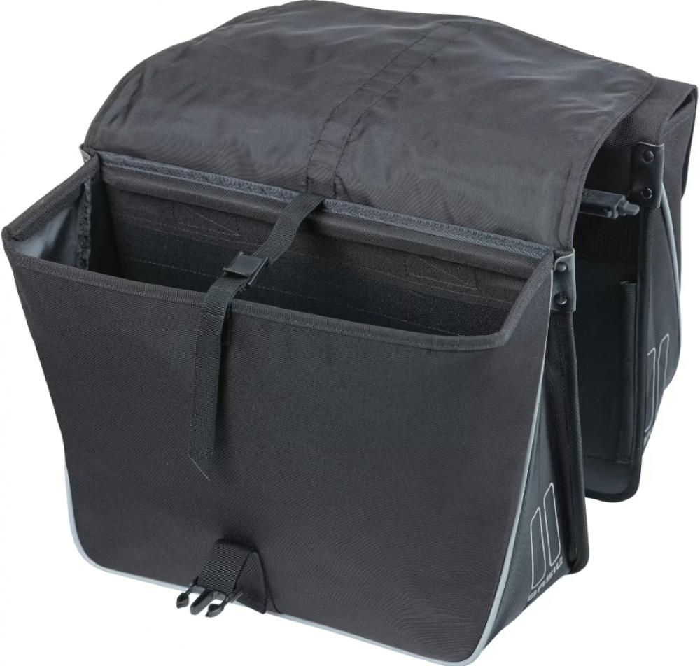 Basil Forte Doppeltasche 55 Liter schwarz - MIK System, wasserabweisend, stabile Trägerplatten