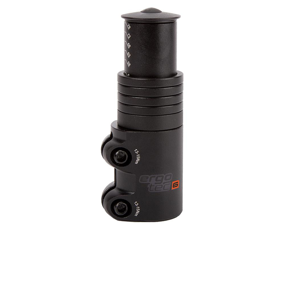 Humpert/Ergotec Ergotec Ahead 3 Vorbau-Adapter - Aluminium Ø28 6mm höhenverstellbar von 51-78mm schwarz Safety Level 4 geeignet für E-Bikes …