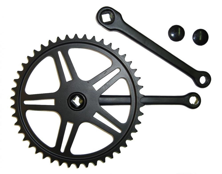 Mijnen Pieper Kettenradgarnitur Stahl schwarz 170mm, 46 Zähne, 4-Kant