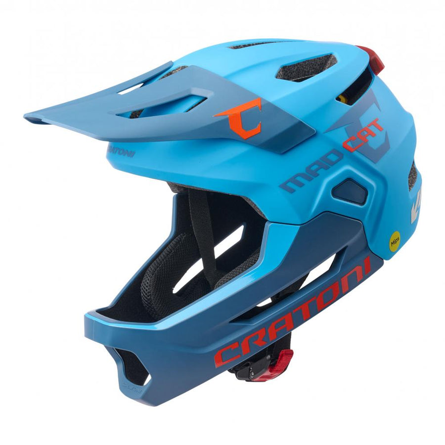 CRATONI Madcat MIPS Kinder-Fullface-Helm S-M - blue matt