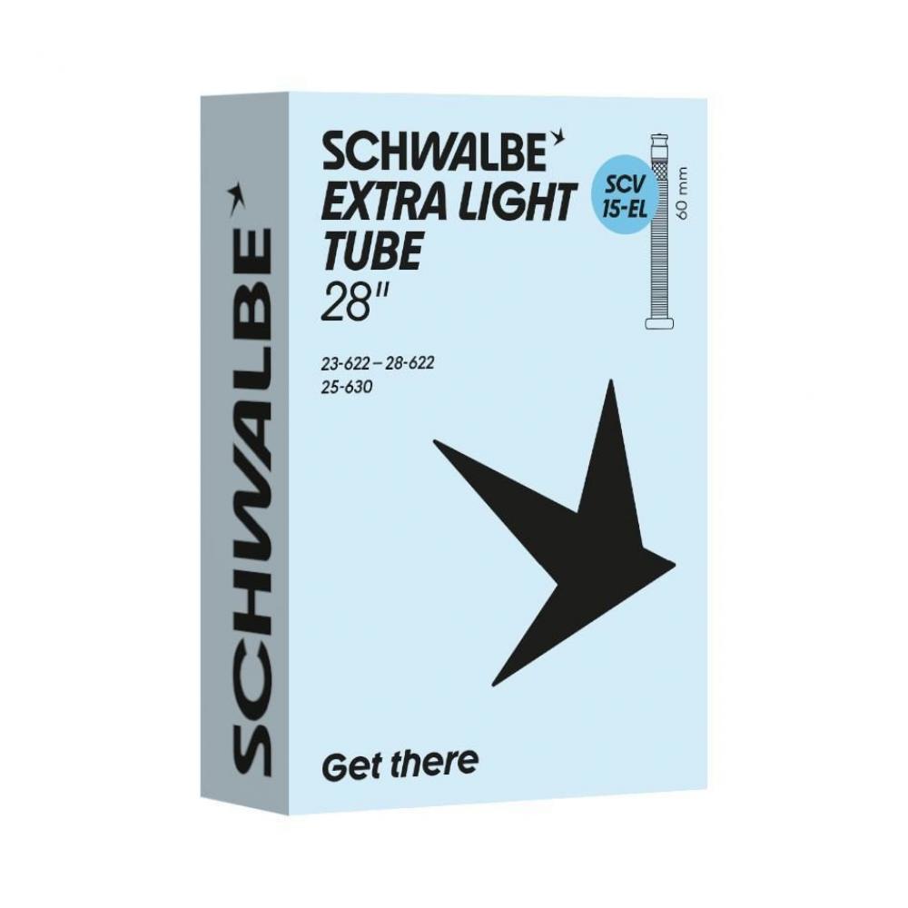 Schwalbe SCV15 Extra Light Rennradschlauch 28 Zoll (23/28-622/630) - Ultraleicht für Rennrad - Fahrradschlauch