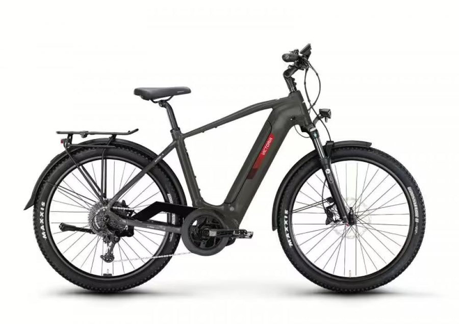 VICTORIA Elektro-SUV "Avyon 4" (#1), Diamant, 27,5", night black matt, 1x9-Gang SHIMANO "Cues", 58 cm / L