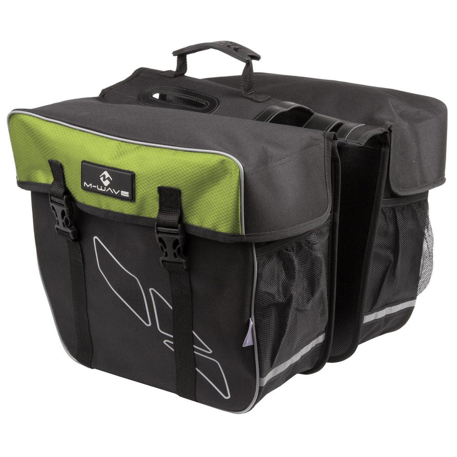 M-WAVE AMSTERDAM DOUBLE Gepäckträgertasche robuste Doppeltasche aus 600D Polyester für Fahrradgepäckträger