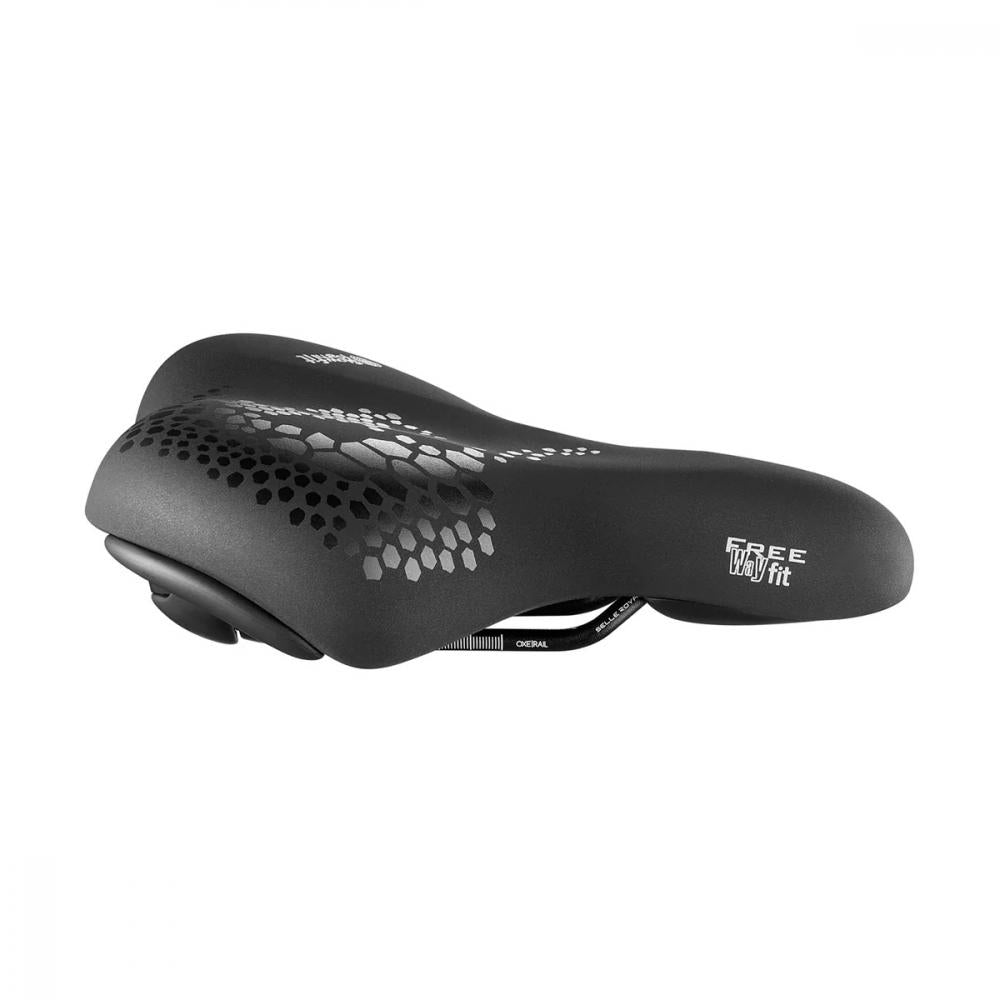 Schwarzer Selle Royal Freeway Fit Classic Unisex Fahrradsattel 257x210mm für entspannte Fahrten.