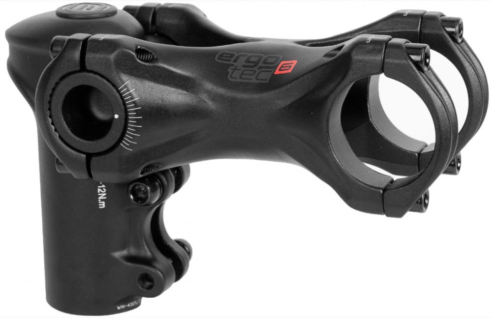 ERGOTEC Vorbau Swell X 70 - verstellbar -20°/+40°, 31,8mm Klemmung, Ahead 1 1/8", Aluminium 6061 T6, Level 6 e-Bike ready, schwarz sandgestrahlt