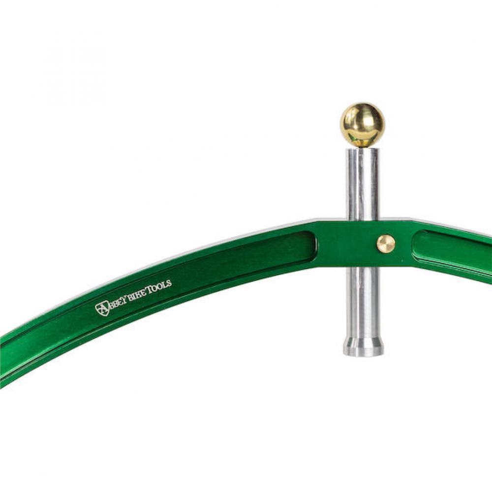 Zentrierlehre Harbor Gauge für Laufräder 20 Grün - präzises Zentrieren von 20-29 Zoll Laufrädern