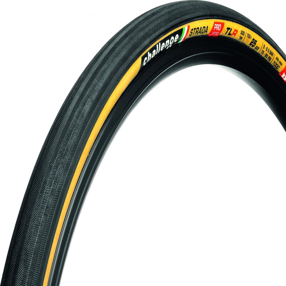 Challenge Road-Reifen Strada Pro Handmade TLR 28 Zoll (25-622) Schwarz/braun - schneller, komfortabler Rennradreifen