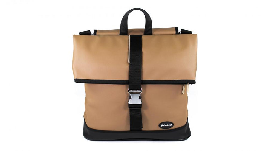 Haberland Einzeltasche Melan I hellbraun/schwarz - praktische Gepäckträgertasche mit modernem Tragesystem