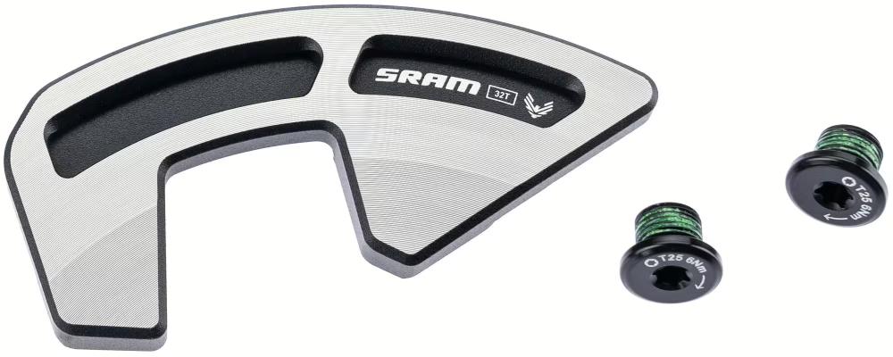 SRAM Bashguard XX 32T Kettenblatt-Schutz mit zwei Schrauben für zuverlässigen Antriebssystemschutz.