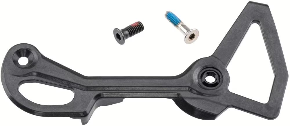 SRAM Force AXS E1 Schaltwerk Innenkäfigblech, schwarz, mit zwei Edelstahlschrauben.