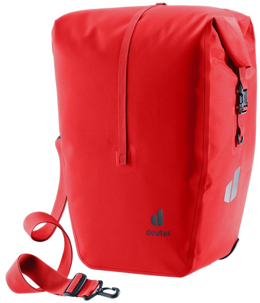 Deuter Visby 25+5 Fahrradtasche 25 Liter - wasserdicht mit BagFix-Halterung in Cherry-Rot