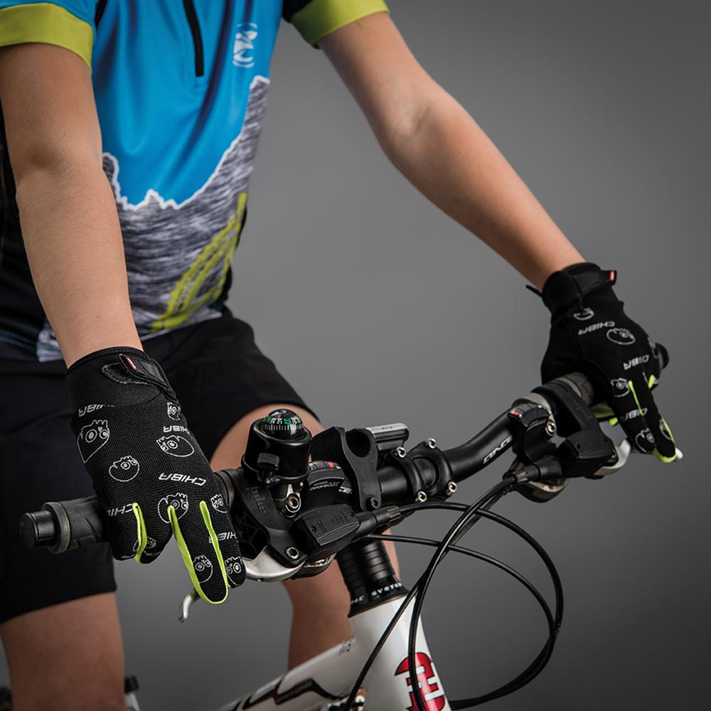CHIBA Bones - Radhandschuhe L schwarz/neongel, atmungsaktiv, Touchfinger, gepolstert
