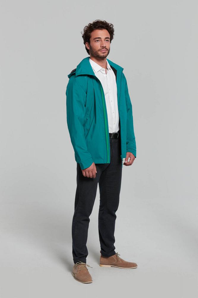 Basil Skane Herren Regenjacke teal green L - wasserdicht & atmungsaktiv (10.000 WP/MVP), T-Fabric mit DWR-Beschichtung, ergonomischer Schnitt, reflektierend & helmtauglich