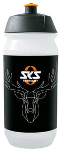 SKS Trinkflasche Small 500 ml Kunststoff transparent - mit stylischem Hirsch-Motiv, ergonomisches Design, BPA-frei, ideal fürs Fahrrad
