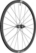 Schwarzes DT Swiss A 1800 SPLINE 27,5 Zoll MTB-Disc-Hinterrad, aerodynamisch und mit Nabe.