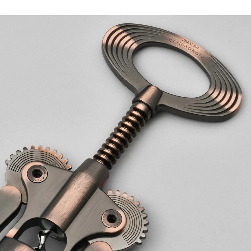 Campagnolo Korkenzieher Big Bronze CTB-BR15  Hochwertiger, in Italien gefertigter Korkenzieher mit selbstzentrierender Teleskop-Glocke und Hebelmechanismus für müheloses Entkorken