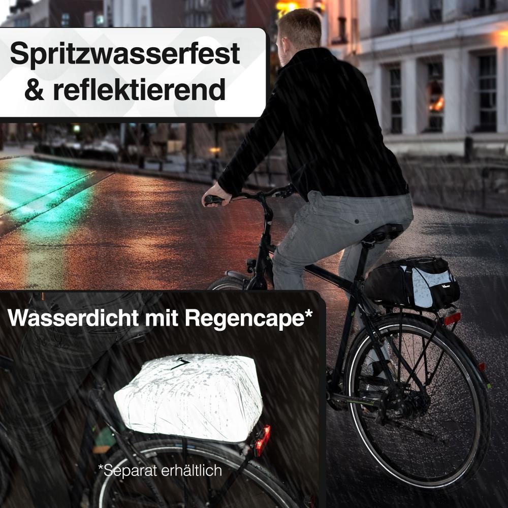Valkental Gepäckträgertasche Trunk Bag schwarz mit Rucksackfunktion