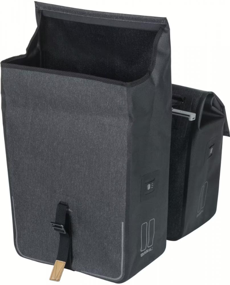 BASIL Doppeltasche Urban Dry MIK 2.0 - 50 Liter, wasserdicht, MIK-Adapterplatte inkl., Reflektoren