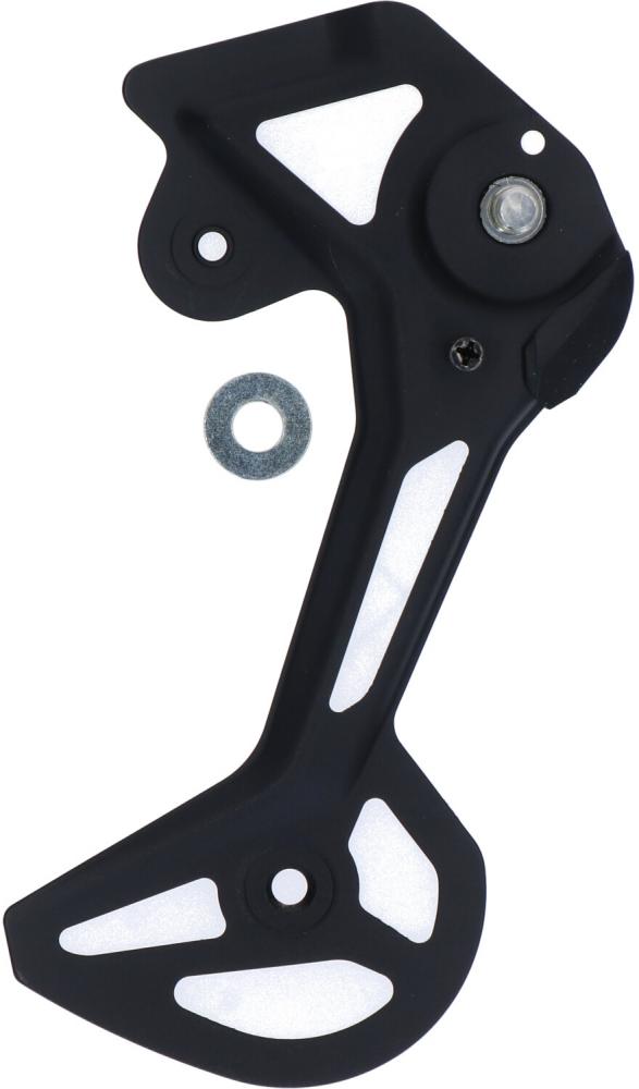 Schwarzes SHIMANO Kettenleitblech für RD-M8130-SGS Schaltwerk (SGS-Typ) mit Unterlegscheibe.