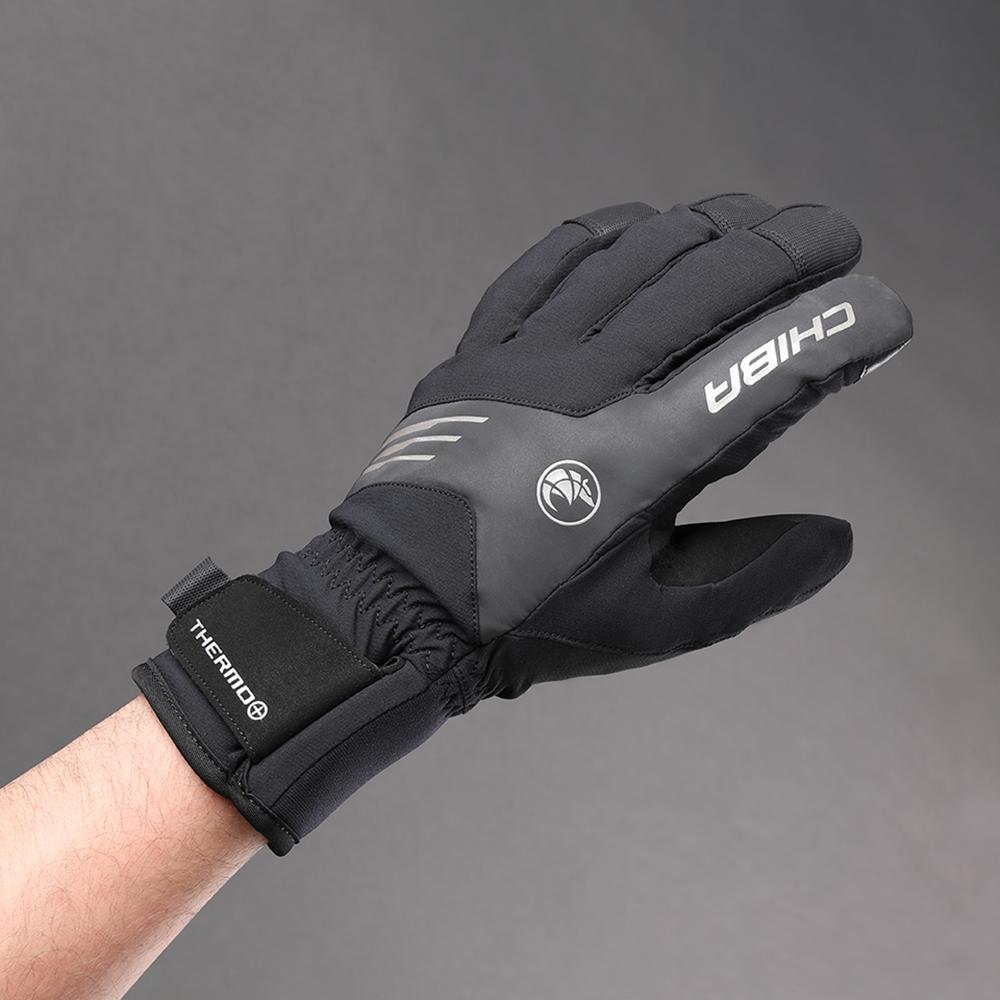 CHIBA Thermo Plus - wasserdichte Winter-Radhandschuhe schwarz XL