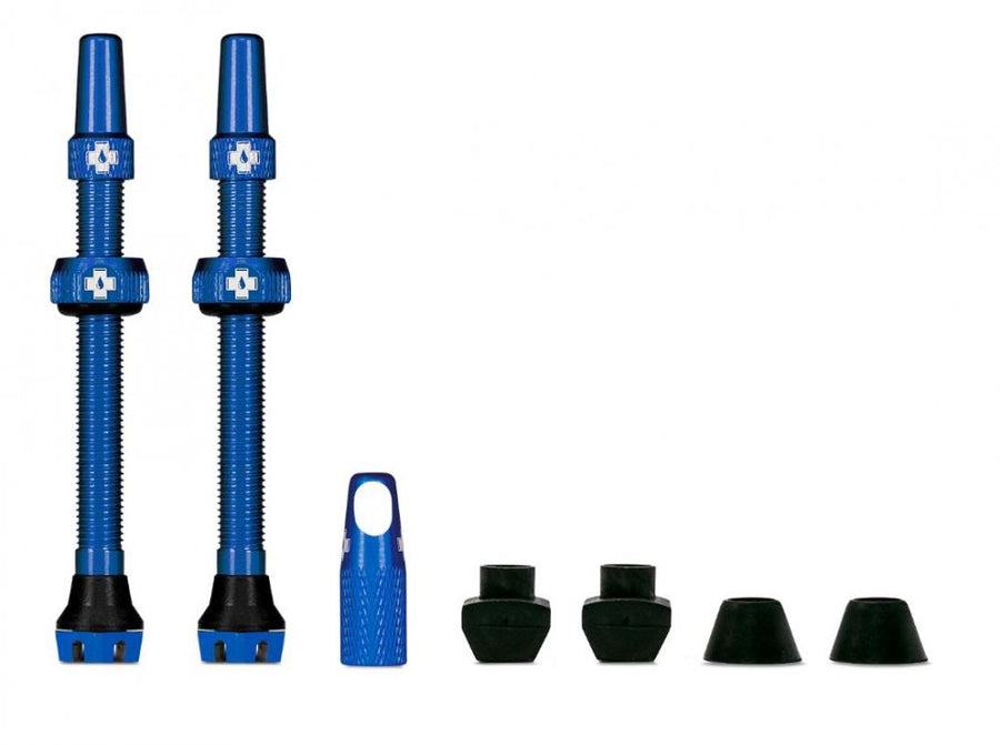 Muc-Off Tubeless Ventile V2 Universal 44 mm Blau - Flugzeugaluminium für MTB & Rennrad