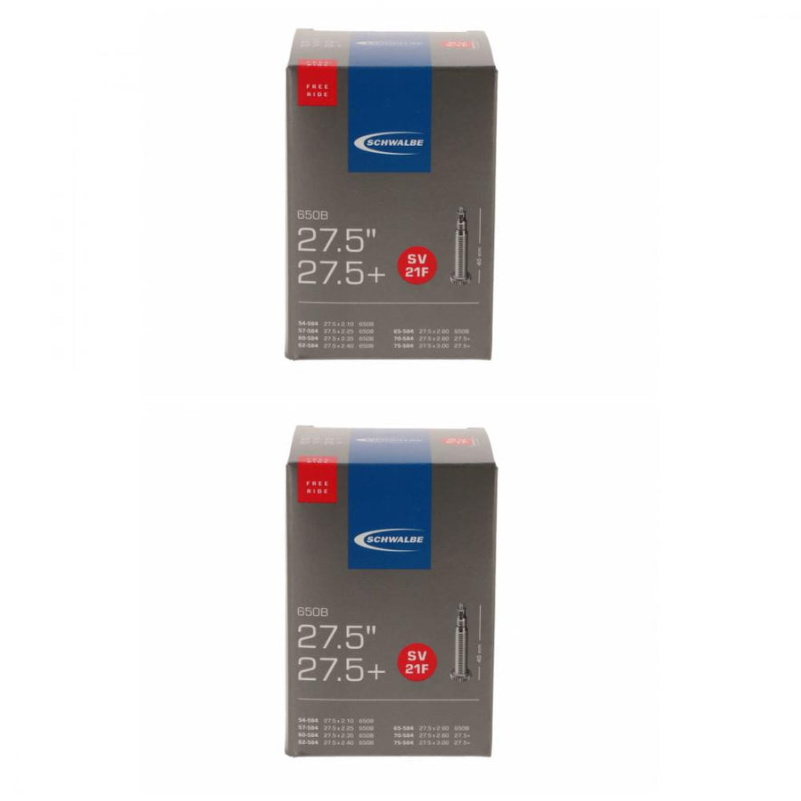 Zwei Schwalbe Freeride SV21F Fahrradschläuche 27.5x2.10-3.00 in Verpackung.