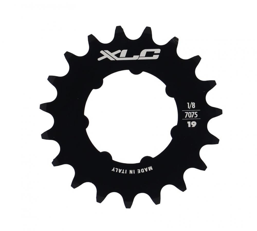 XLC Single Speed Ritzel 1/8", 19 Zähne, schwarz, aus 7075 Aluminium, Made in Italy