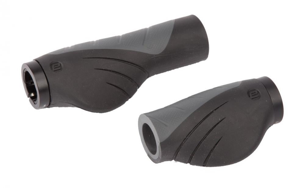 Ergotec MTB-ATB-Griffe Aero 2 Kraton Paar in Schwarz-Grau, ergonomische Griffe in 132mm und 92mm Länge.