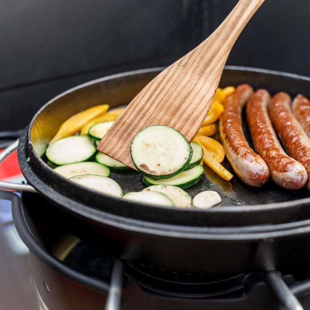 Petromax Holzspachtel Kirschholz 32 cm  geöltes Naturholz mit eingebranntem Motiv, ideal zum Wenden und Anheben von Speisen