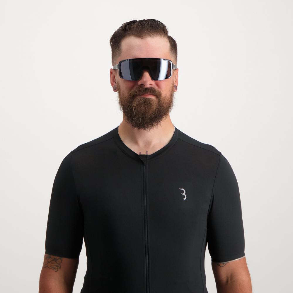 BBB Cycling BBB sportbril Chester Smoke flash Größe M schwarz - sportliche Vollrahmenbrille mit sicherem Sitz