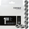 Connex Fahrradkette 108, 112 Glieder, vernickelt, silber, ideal für Singlespeed, BMX und Nabenschaltungen.